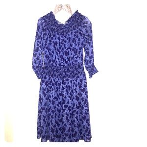 MICHAEL KORS navy BLUE sparkly long sleeve DRESS